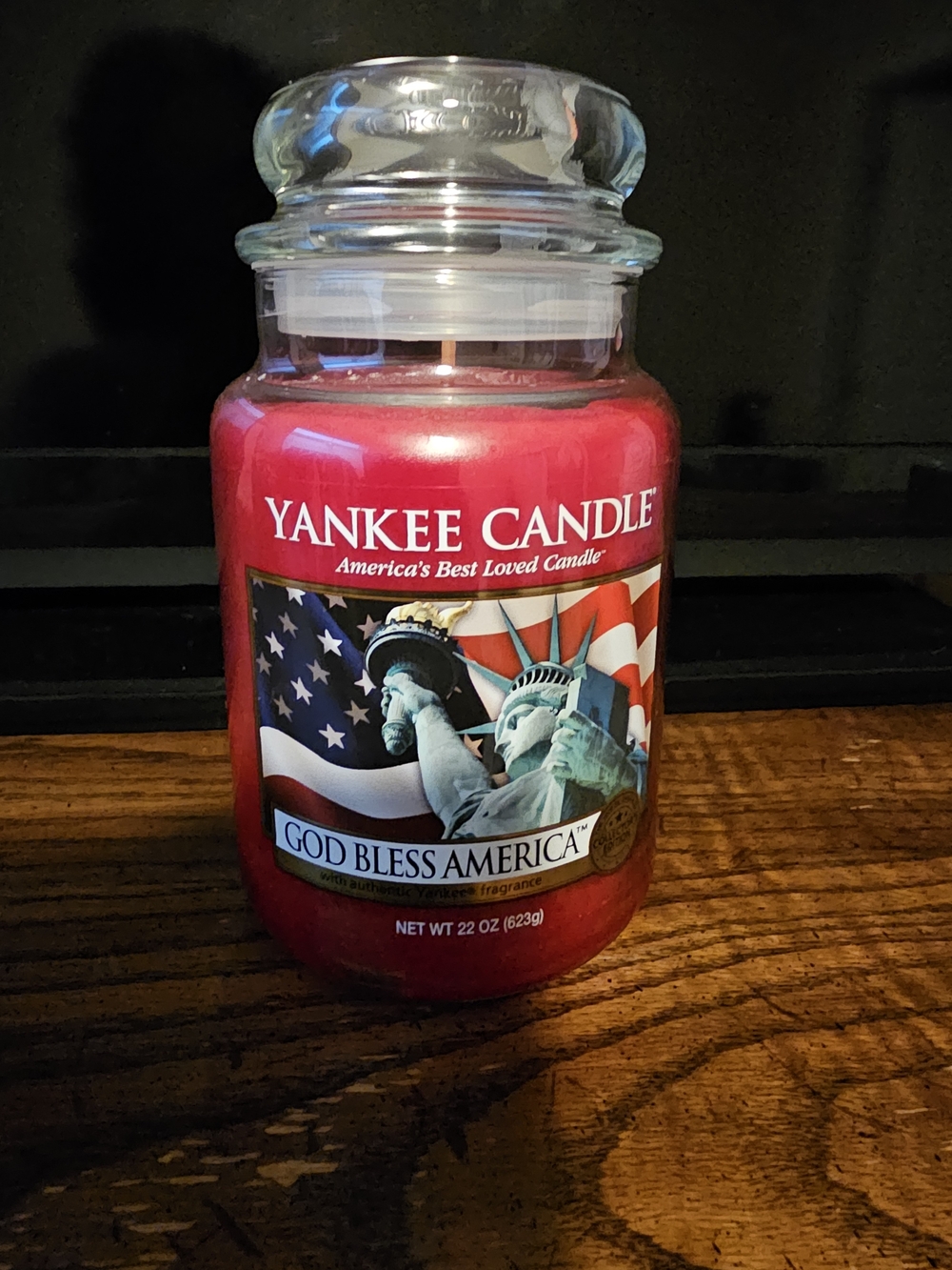 Yankee Candle Red 'God Bless America' Jar Candle